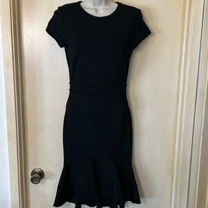 ZARA Women's Black Mermaid Flare Ribbed Bodycon Dress Size S